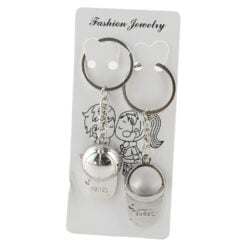 Set 2 brelocuri metalice pentru cuplu Love 9 cm