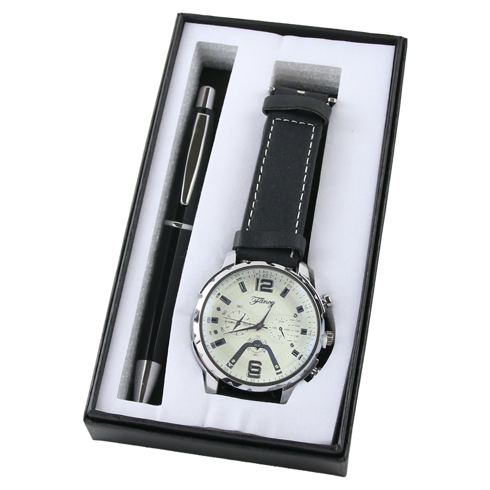 Set cadou pentru barbati 2 piese ceas cu pix in cutie cadou Set cadou pentru barbati 2 piese ceas cu pix in cutie cadou