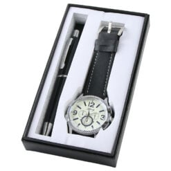 Set cadou pentru barbati 2 piese ceas cu pix in cutie cadou