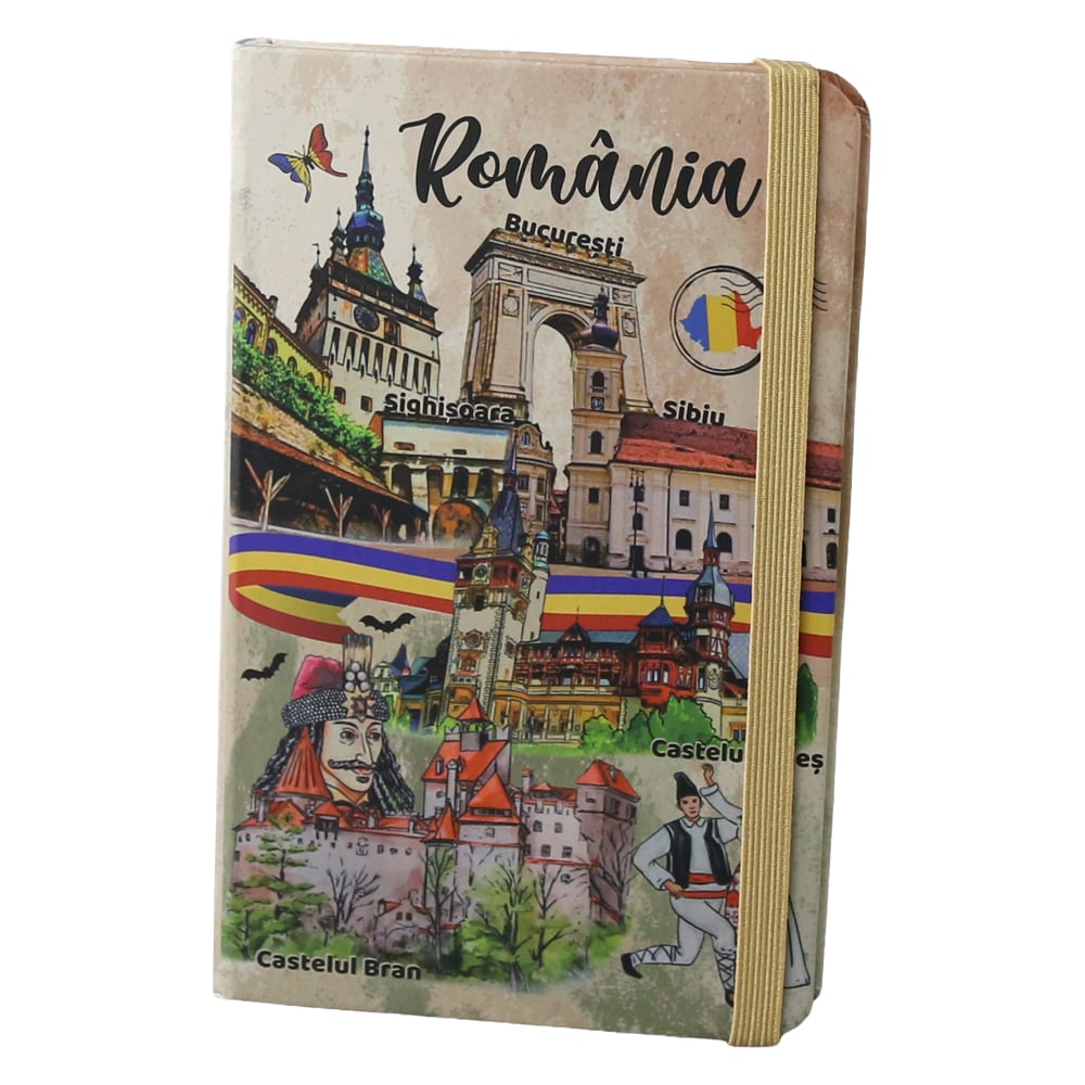 Agenda suvenir Romania 9 x 14 cm Castele si Bucuresti 2 modele Agenda suvenir Romania 9 x 14 cm Castele si Bucuresti 2 modele