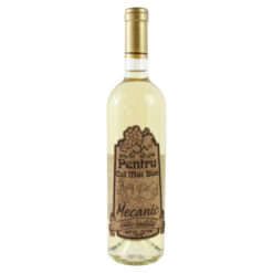 Vin alb 750 ml "Pentru cel mai bun Mecanic!" cu eticheta din pluta Laser