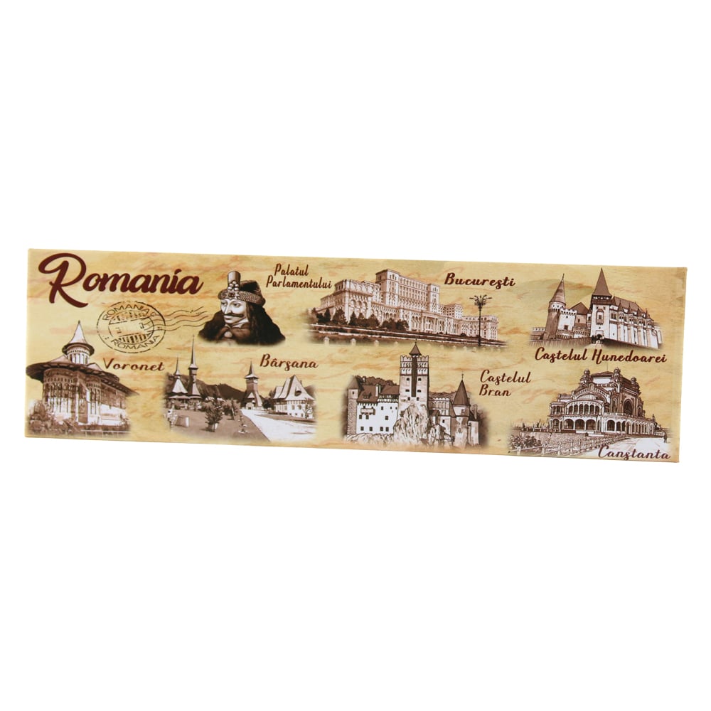 Magnet de frigider suvenir din plastic "Romania" 17 x 5 cm Casele Magnet de frigider suvenir din plastic "Romania" 17 x 5 cm Casele