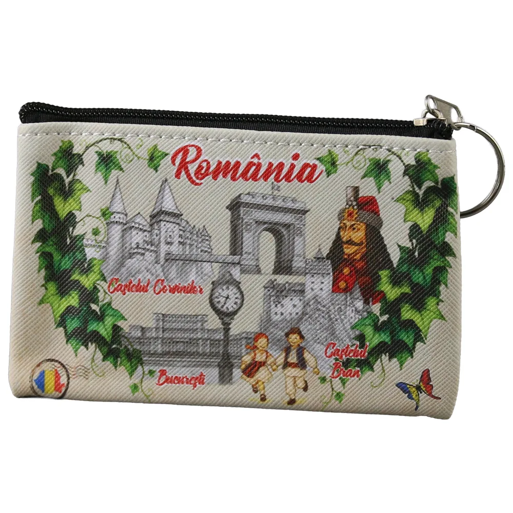 Breloc tip portchei suvenir Romania 11.5 x 7 cm Castelul Bran cu iedera Breloc tip portchei suvenir Romania 11.5 x 7 cm Castelul Bran cu iedera