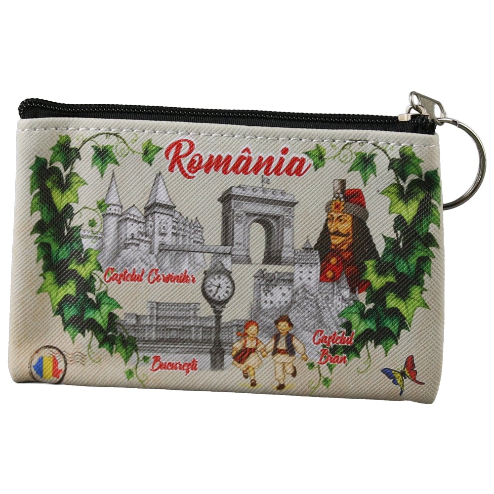Breloc tip portchei suvenir Romania 11.5 x 7 cm Castelul Bran cu iedera Breloc tip portchei suvenir Romania 11.5 x 7 cm Castelul Bran cu iedera