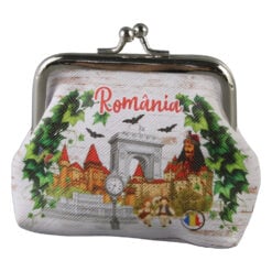 Portmoneu suvenir Romania 10 x 8 cm - Castelul Bran cu iedera