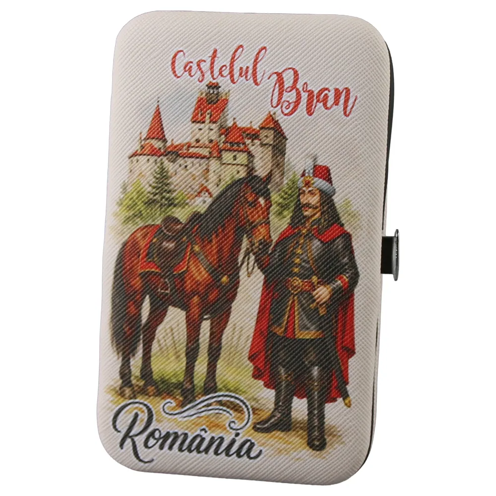 Set manichiura suvenir "Romania" Castelul Bran si Vlad Tepes 10 piese 7.5 x 12.5 cm Set manichiura suvenir "Romania" Castelul Bran si Vlad Tepes 10 piese 7.5 x 12.5 cm