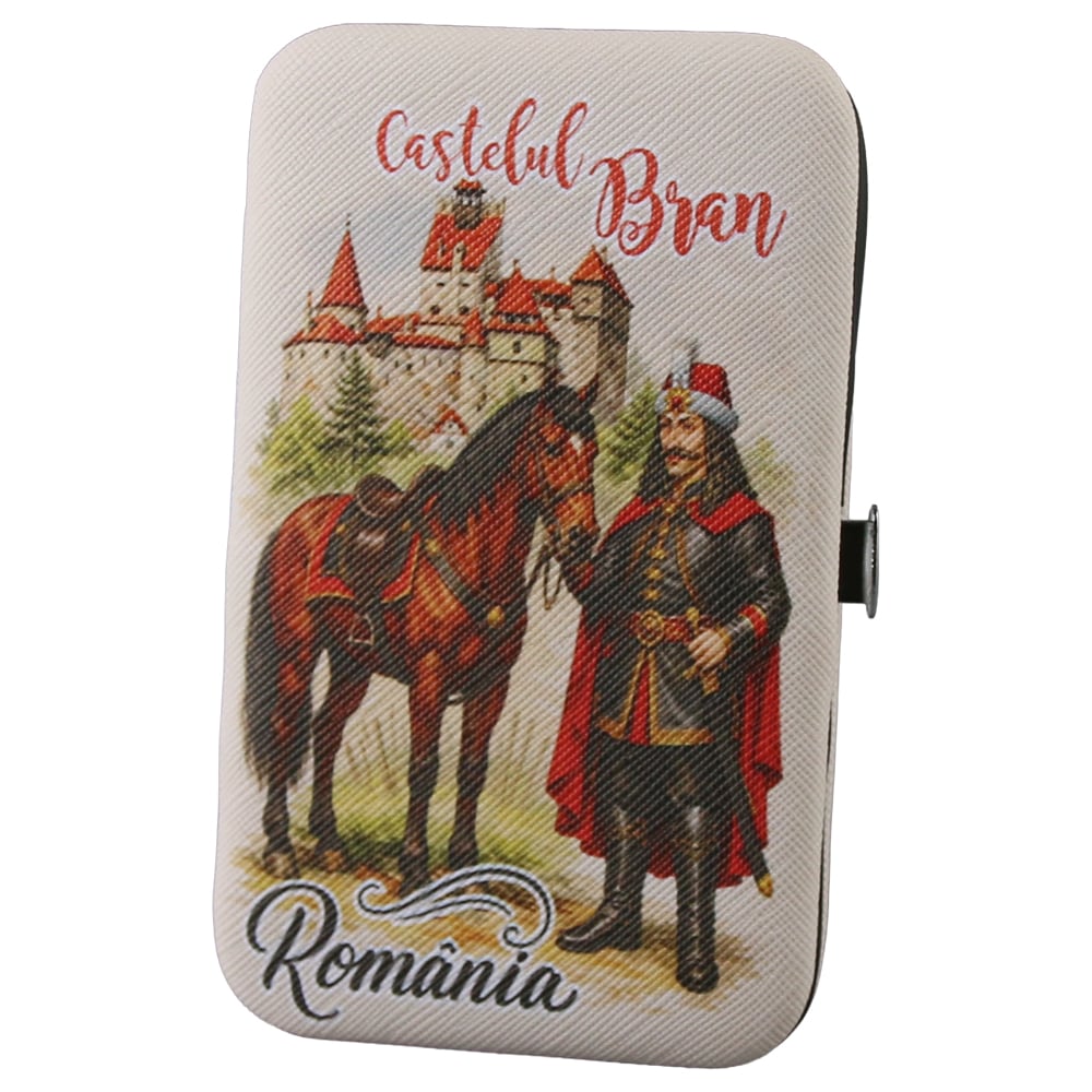 Set manichiura suvenir "Romania" Castelul Bran si Vlad Tepes 10 piese 7.5 x 12.5 cm Set manichiura suvenir "Romania" Castelul Bran si Vlad Tepes 10 piese 7.5 x 12.5 cm