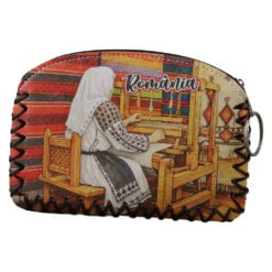 Portmoneu suvenir cu breloc Romania 13.5 x 9 cm - Tarancuta tesatoare