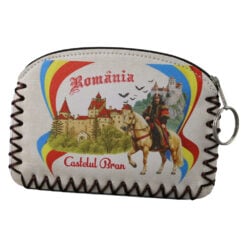 Portmoneu suvenir cu breloc Romania 13.5 x 9 cm - Castelul Bran & Vlad Tepes
