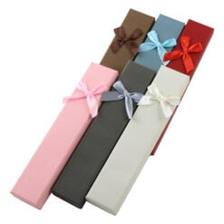Cutie bijuterii cu fundita simpla 4 x 21 cm din carton - Se vinde 12 buc. / pach.