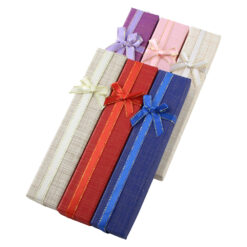 Cutie bijuterii cu fundita 4 x 21 cm din carton - Se vinde 12 buc. / pach.