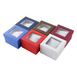 Cutie bijuterii cu fereastra 8.5 x 8.5 cm din carton - Se vinde 6 buc. / pach.