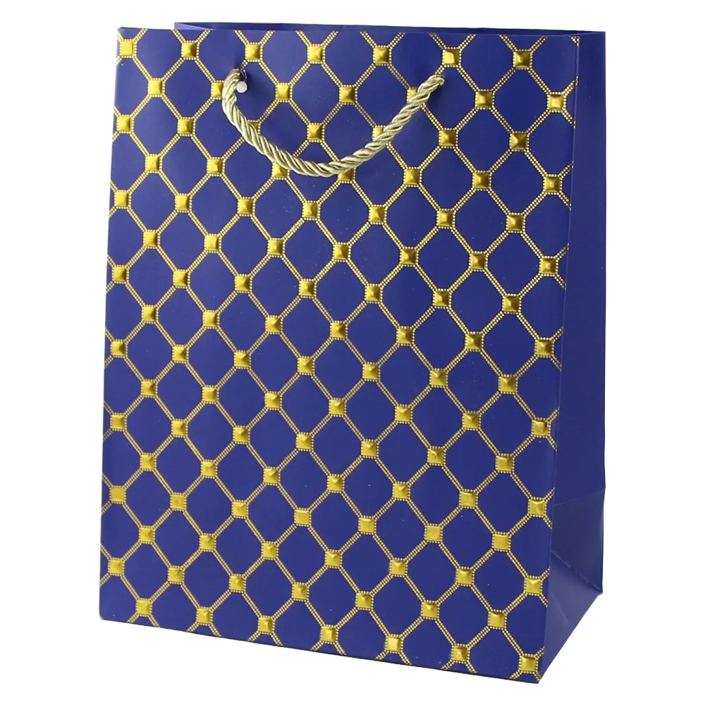 Punga cadou din hartie 18 x 23 cm cu decor auriu