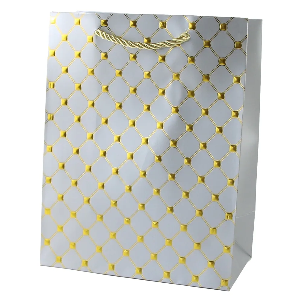 Punga cadou din hartie 18 x 23 cm cu decor auriu