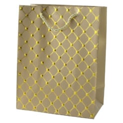 Punga cadou din hartie 18 x 23 cm cu decor auriu