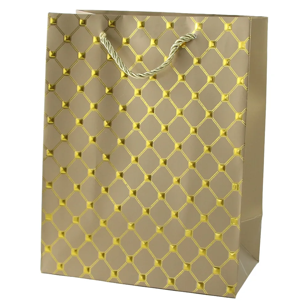 Punga cadou din hartie 18 x 23 cm cu decor auriu