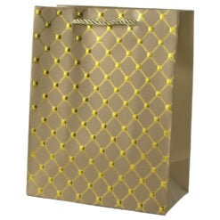 Punga cadou din hartie 26 x 32 cm cu decor auriu