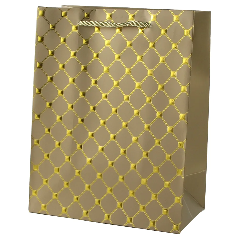 Punga cadou din hartie 26 x 32 cm cu decor auriu