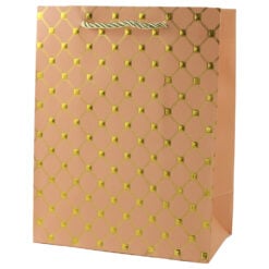 Punga cadou din hartie 26 x 32 cm cu decor auriu
