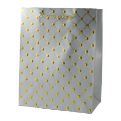 Punga cadou din hartie 26 x 32 cm cu decor auriu