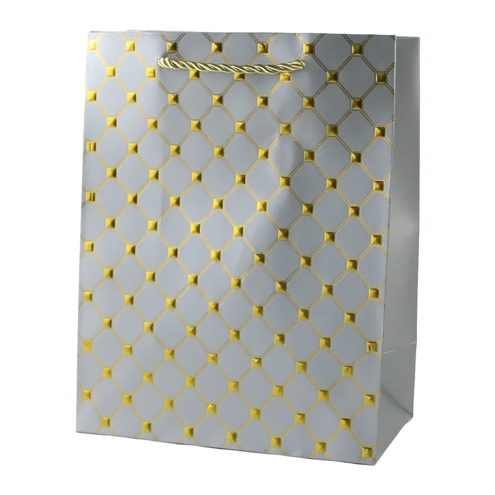 Punga cadou din hartie 26 x 32 cm cu decor auriu