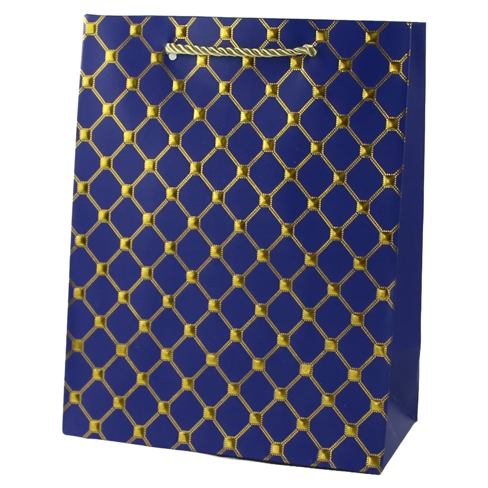 Punga cadou din hartie 26 x 32 cm cu decor auriu