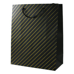 Punga cadou din hartie 31 x 44 cm cu decor dungi argintii / aurii