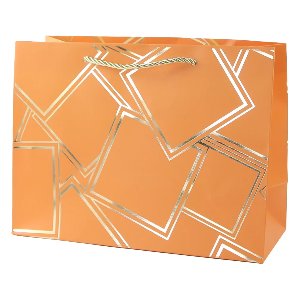 Punga cadou din hartie 24 x 18 cm cu patratele aurii