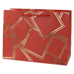 Punga cadou din hartie 24 x 18 cm cu patratele aurii