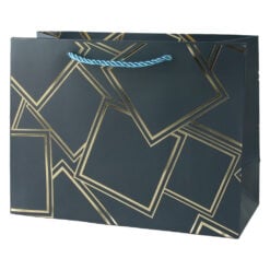 Punga cadou din hartie 32 x 25 cm cu patratele aurii