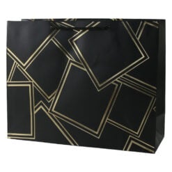 Punga cadou din hartie 38 x 30 cm cu patratele aurii