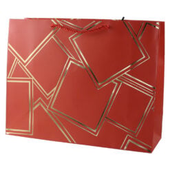 Punga cadou din hartie 38 x 30 cm cu patratele aurii