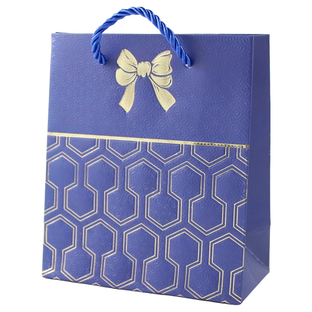 Punga cadou din hartie 12 x 14 cm cu fundita aurie