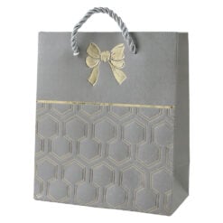 Punga cadou din hartie 12 x 14 cm cu fundita aurie