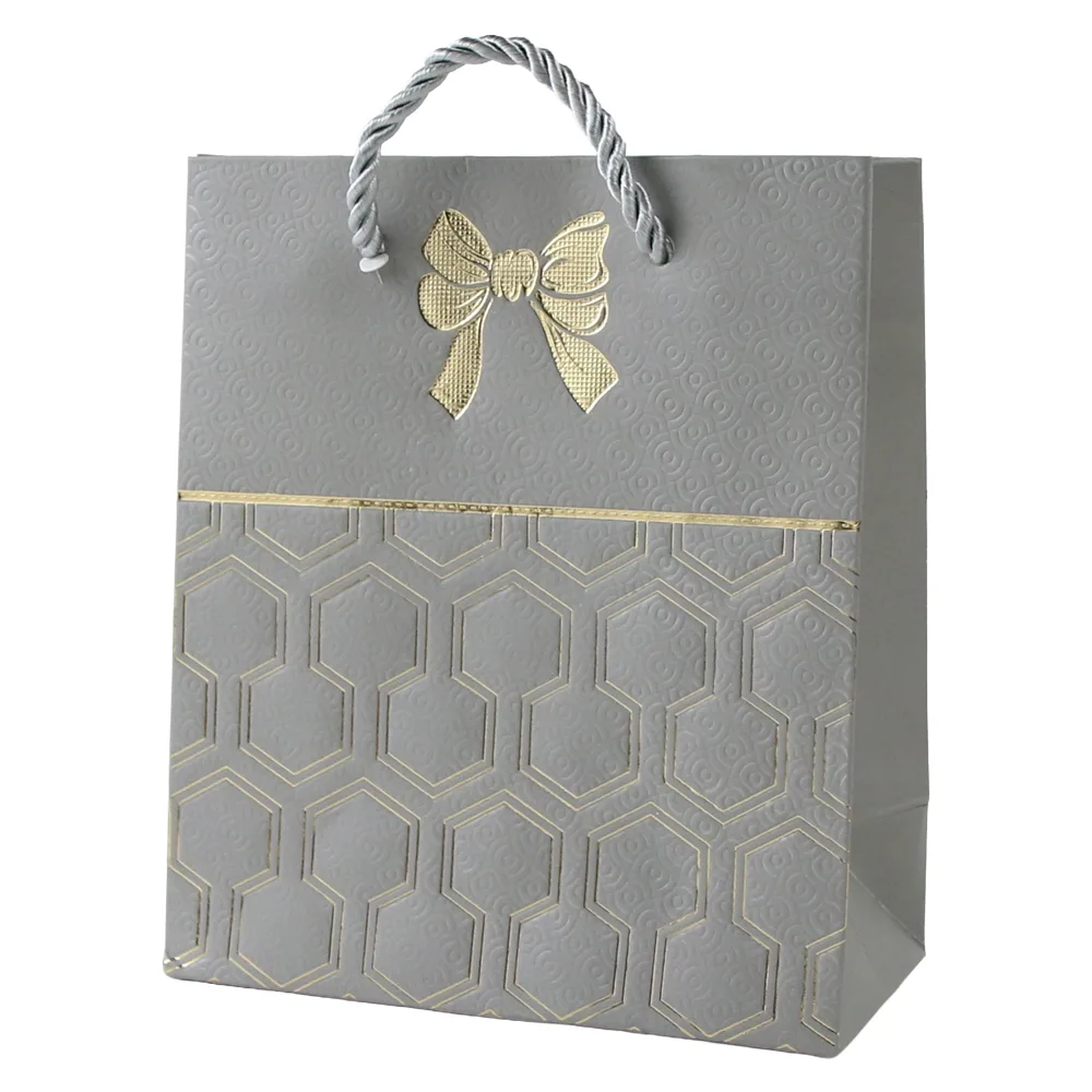 Punga cadou din hartie 12 x 14 cm cu fundita aurie