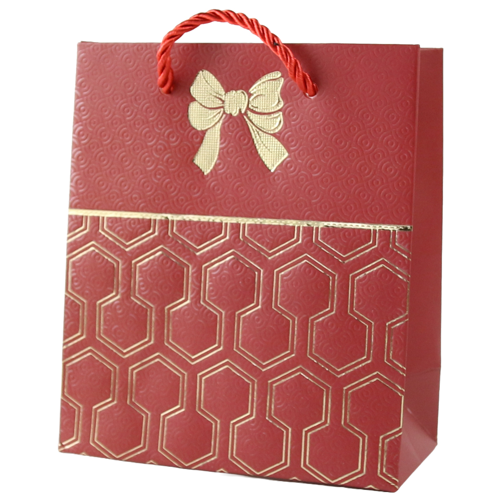 Punga cadou din hartie 12 x 14 cm cu fundita aurie Punga cadou din hartie 12 x 14 cm cu fundita aurie
