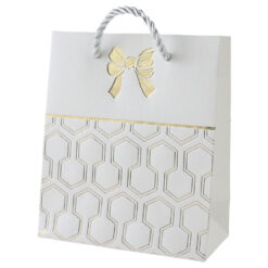 Punga cadou din hartie 12 x 14 cm cu fundita aurie
