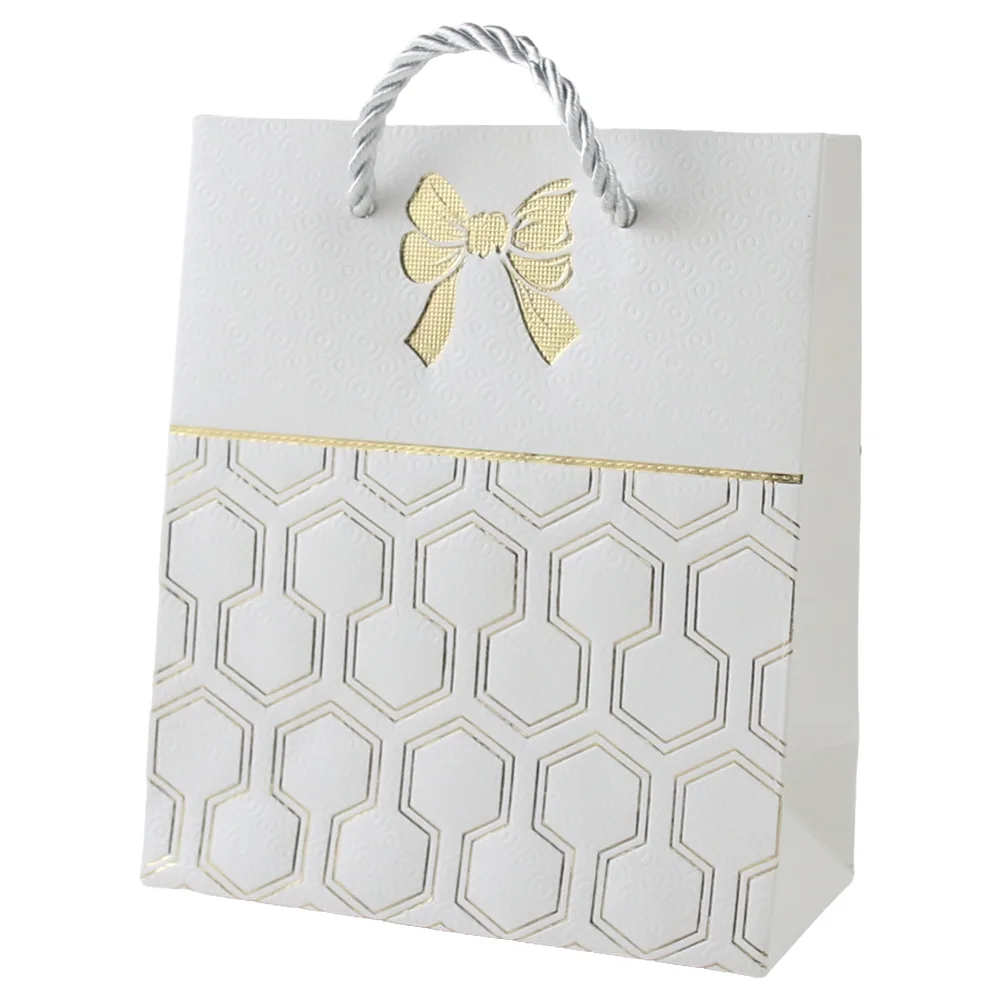 Punga cadou din hartie 12 x 14 cm cu fundita aurie