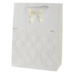 Punga cadou din hartie 18 x 24 cm cu fundita aurie