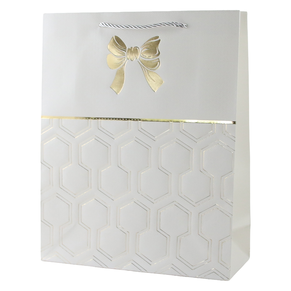Punga cadou din hartie 31 x 40 cm cu fundita aurie Punga cadou din hartie 31 x 40 cm cu fundita aurie
