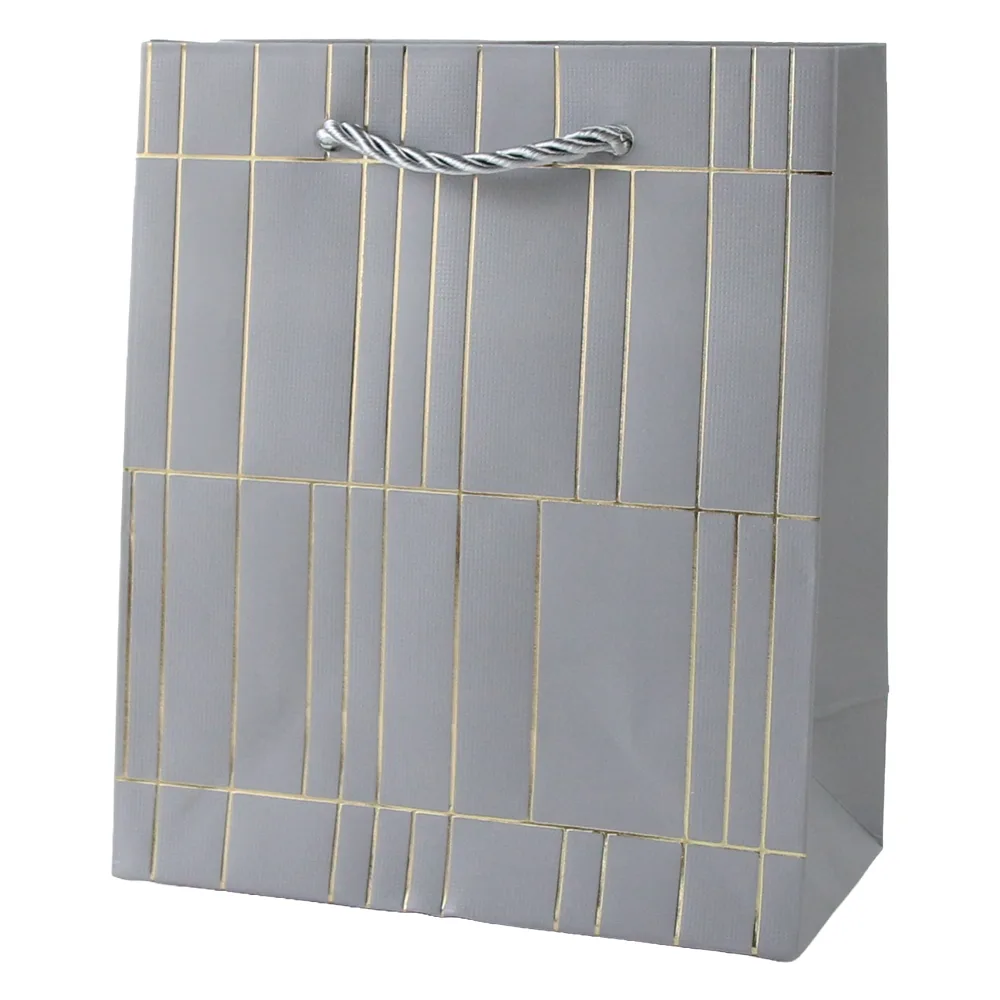 Punga cadou din hartie 12 x 14 cm cu linii aurii