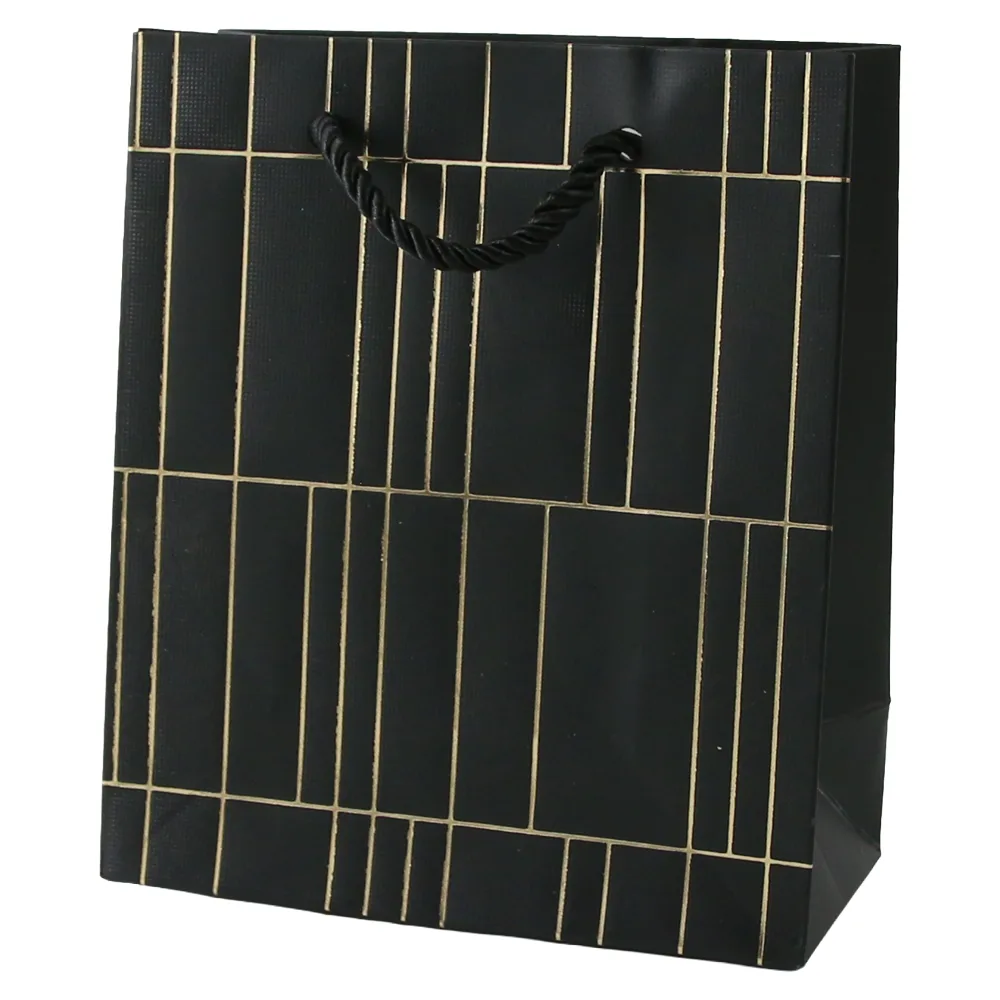 Punga cadou din hartie 12 x 14 cm cu linii aurii