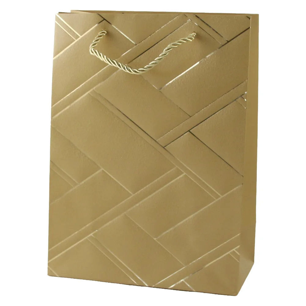 Punga cadou din hartie 18 x 24 cm cu linii aurii