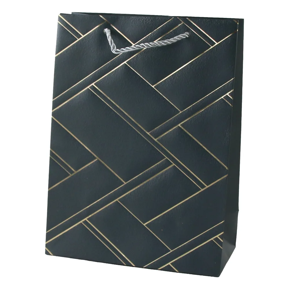 Punga cadou din hartie 18 x 24 cm cu linii aurii