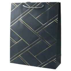 Punga cadou din hartie 31 x 40 cm cu linii aurii