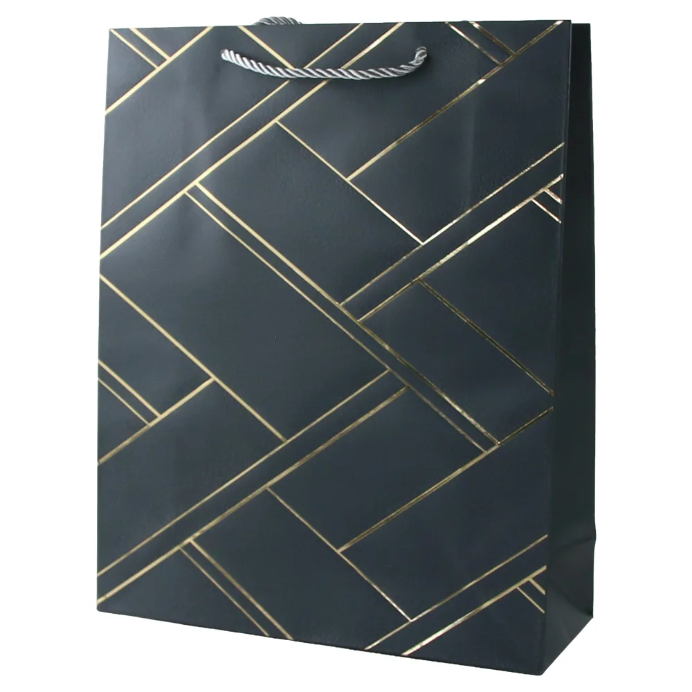 Punga cadou din hartie 31 x 40 cm cu linii aurii