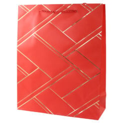 Punga cadou din hartie 31 x 40 cm cu linii aurii