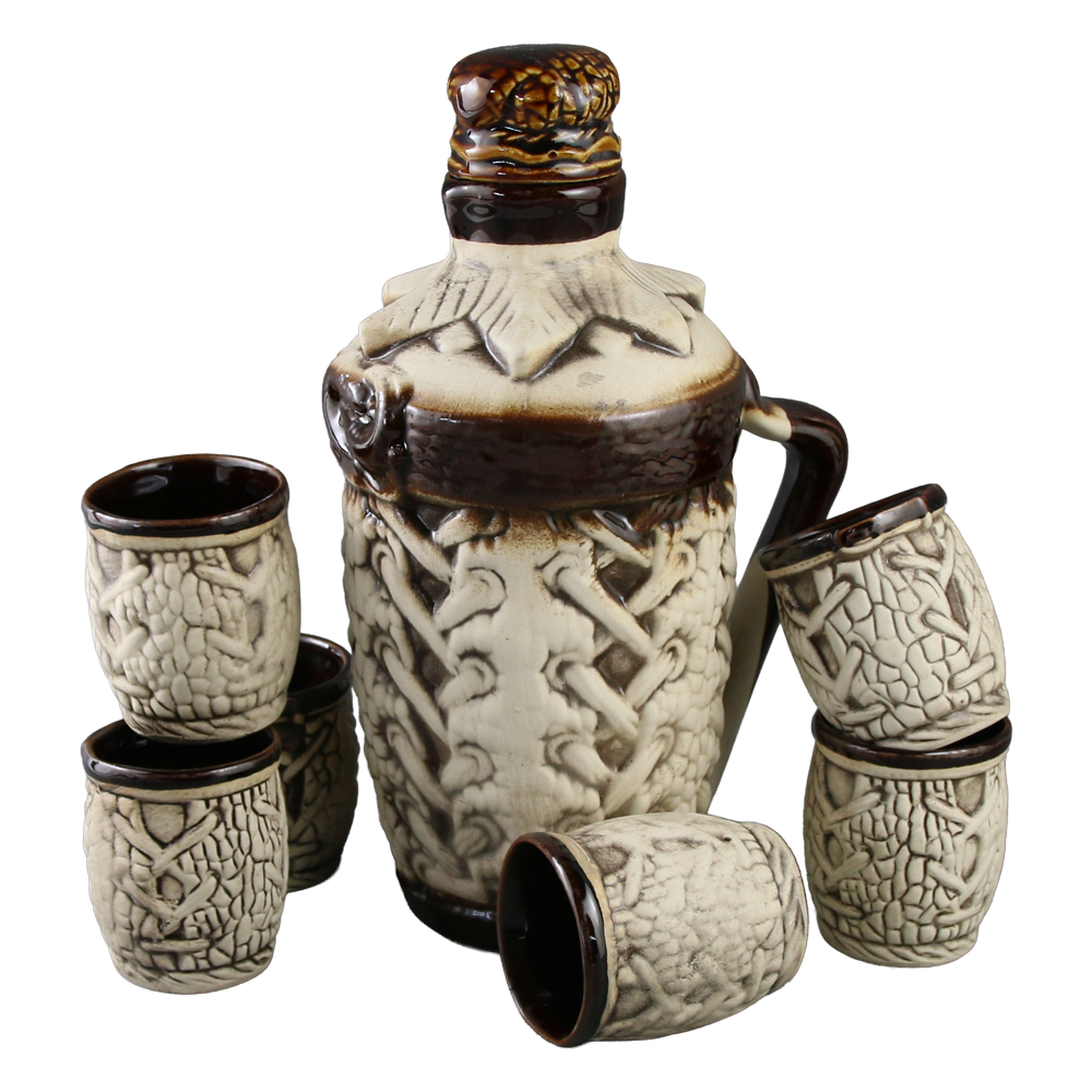 Set carafa din ceramica cu 6 pahare si carafa Zveda Set carafa din ceramica cu 6 pahare si carafa Zveda
