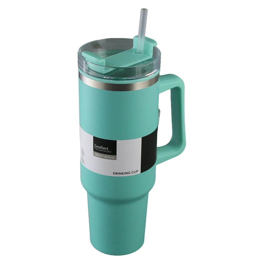 Cana din inox cu capac si pai 1200 ml Excellent Houseware Cana din inox cu capac si pai 1200 ml Excellent Houseware