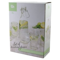 Sticla cu dop tip agrafa si 4 pahare 1000 ml Excellent Houseware